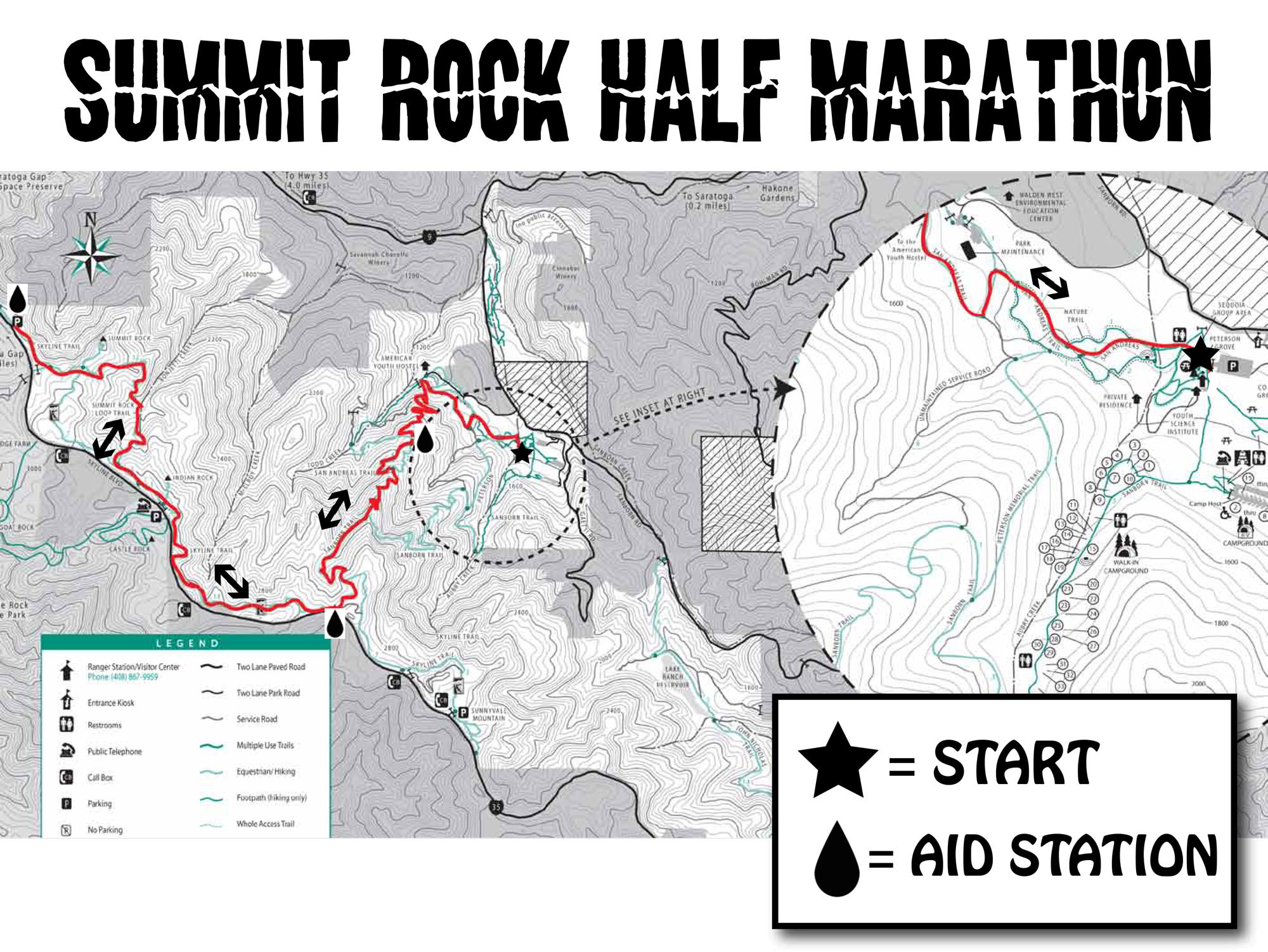 Brazen Racing Summit Rock course map
