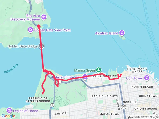 Golden Gate Half Marathon course map